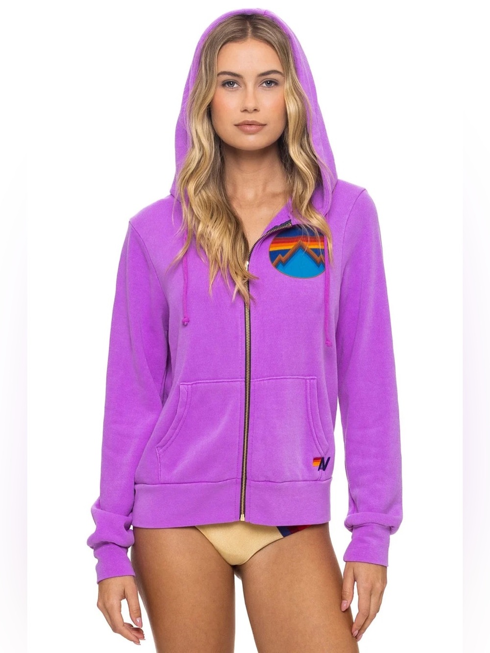 Aviator Nation // NWT // ALL SEASONS CIRCLE ZIP HOODIE - NEON PURPLE